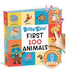 Load image into Gallery viewer, Ditty Bird First 100 Animals Multi-Coloured 16x2x16cm