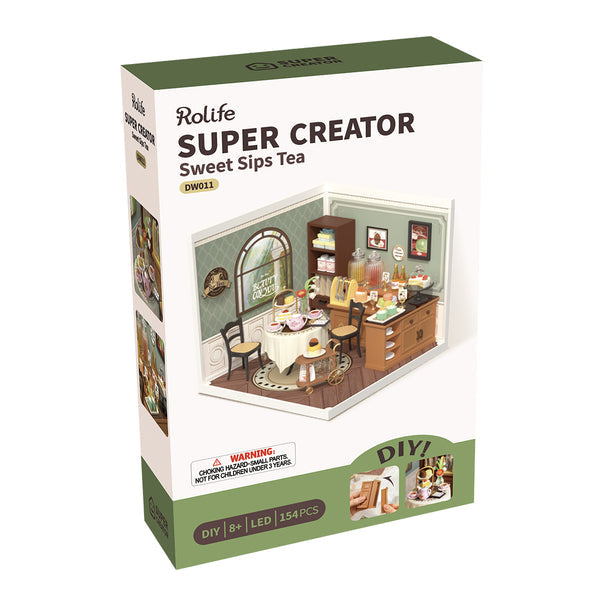 Robotime Rolife Sweet Sips Tea DIY Miniature House DW011