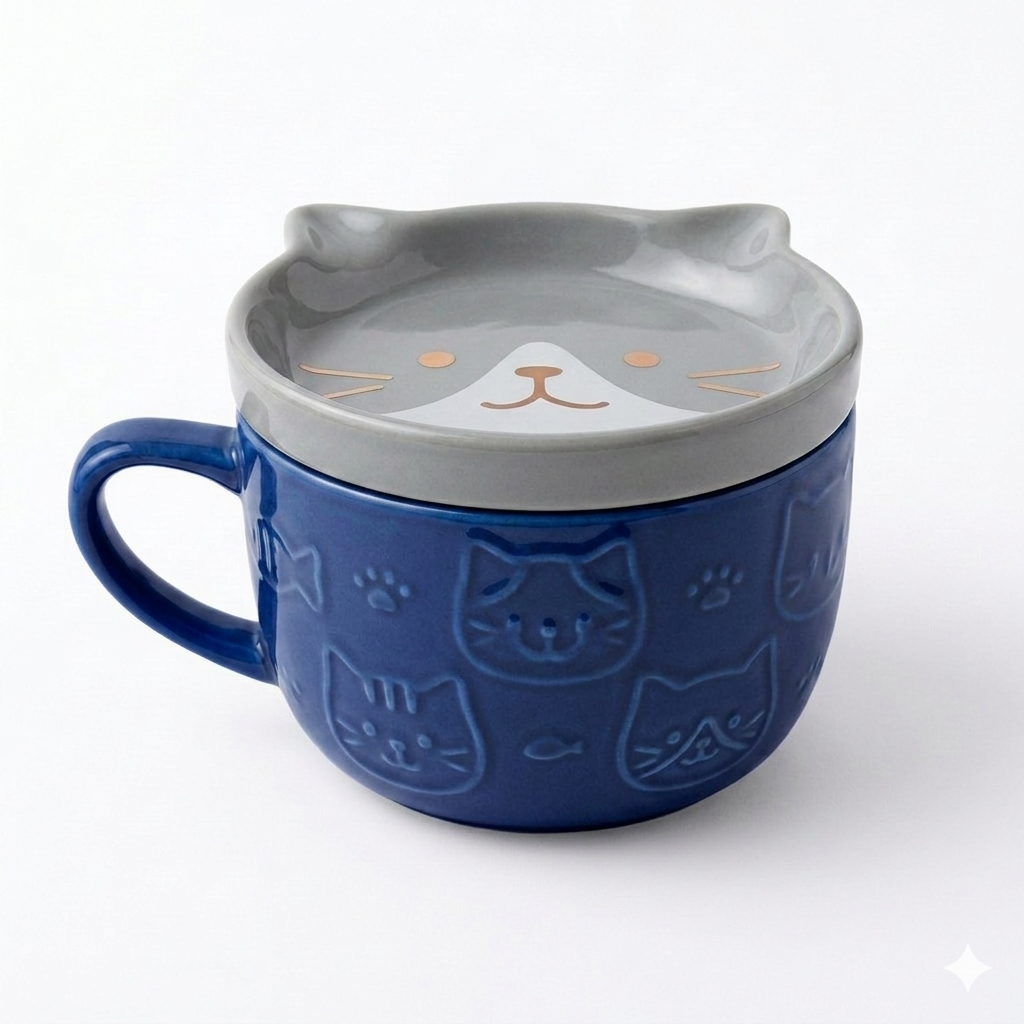 FFN Cat-shaped Mug With A Lid - Ragdoll Cat