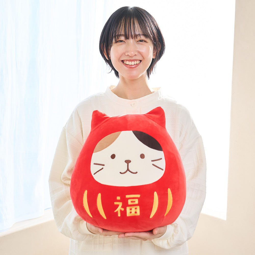 Hapins Fuku Fuku Nyanko Prosperity - Big Blessing Tumbler Doll Yogurt Cat