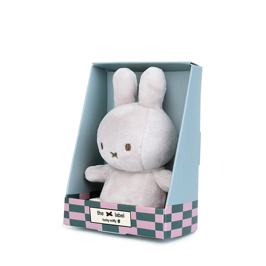 Miffy & Friends Lucky Miffy Sitting in giftbox Grey 10cm