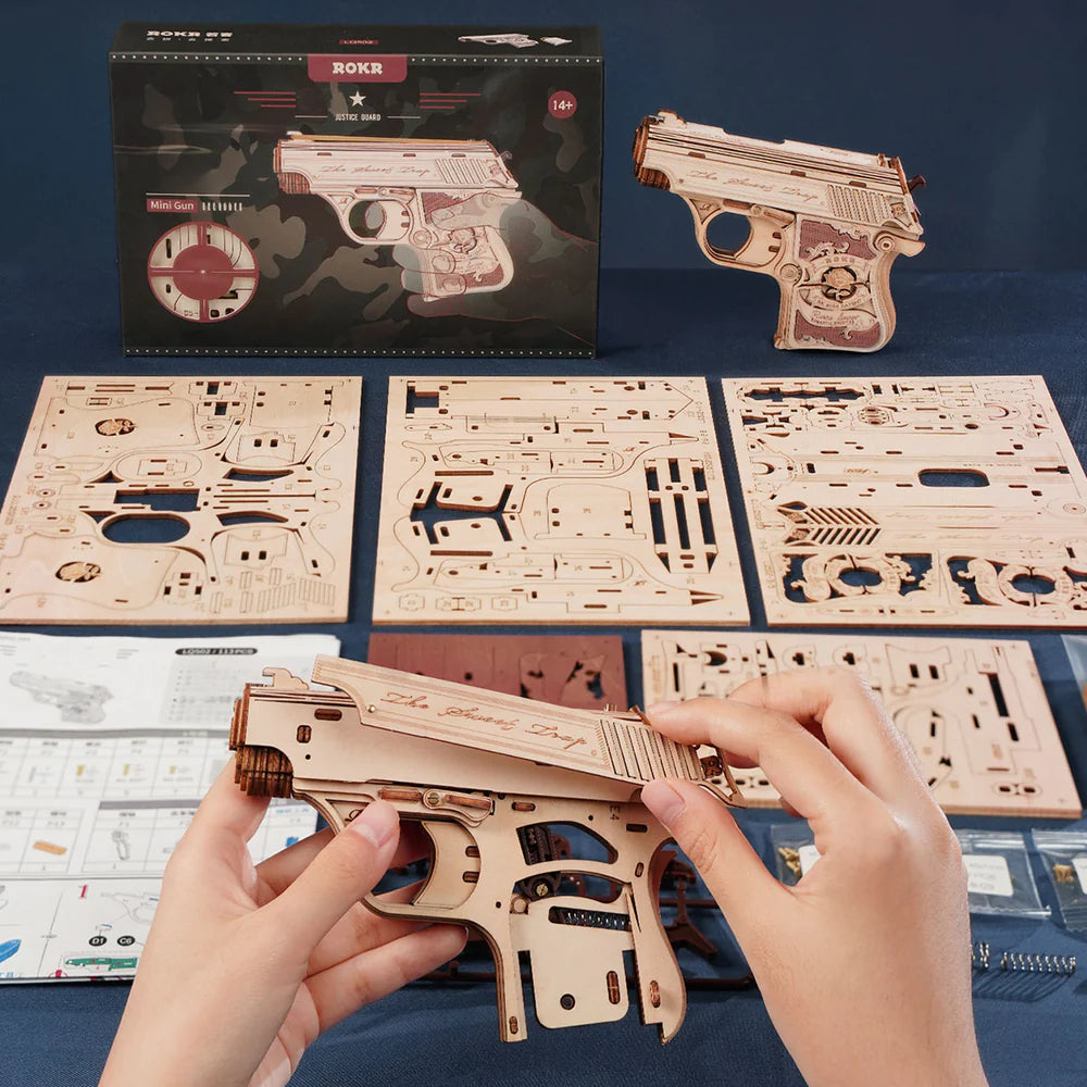 Robotime ROKR Mini Gun Wooden 3D Puzzle Toy Gun LQ502 – MeeQ