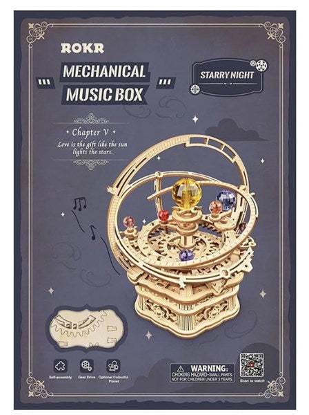 Robotime ROKR 3D Wooden Puzzle Music Box Starry Night