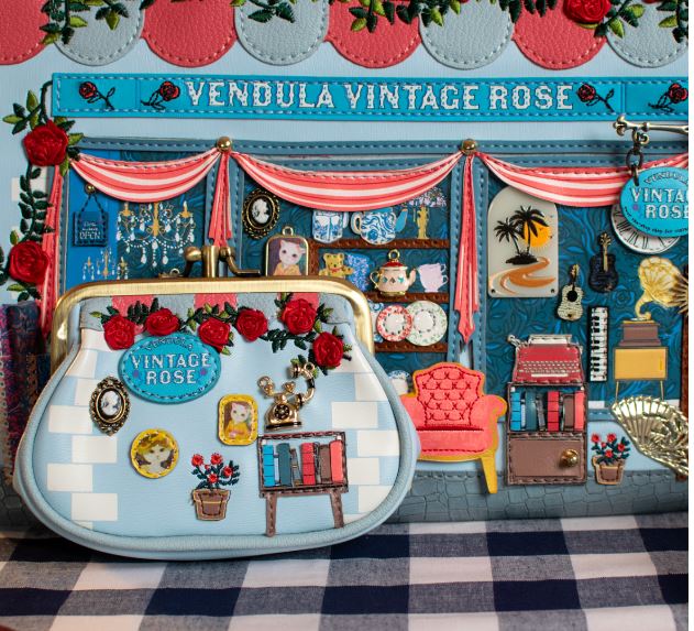 Vendula Vintage Rose Clipper Coin Purse