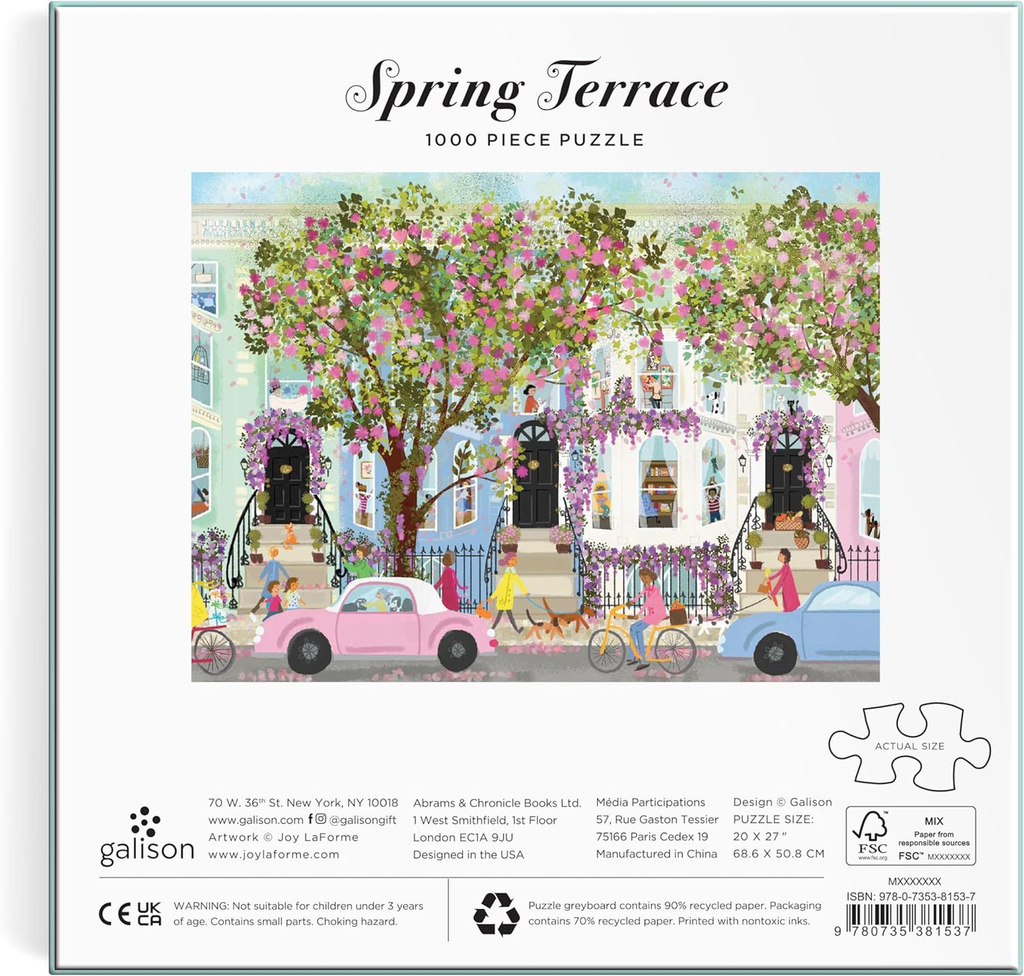 Galison Joy Laforme Spring Terrace 1000pc Puzzle Multi-Coloured 20.3x20.3x6.4cm