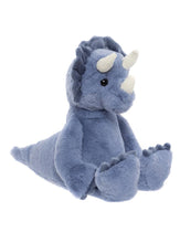 Load image into Gallery viewer, Bear & Me By Charlie Bears Troy Triceratops Denim Blue L 38cm