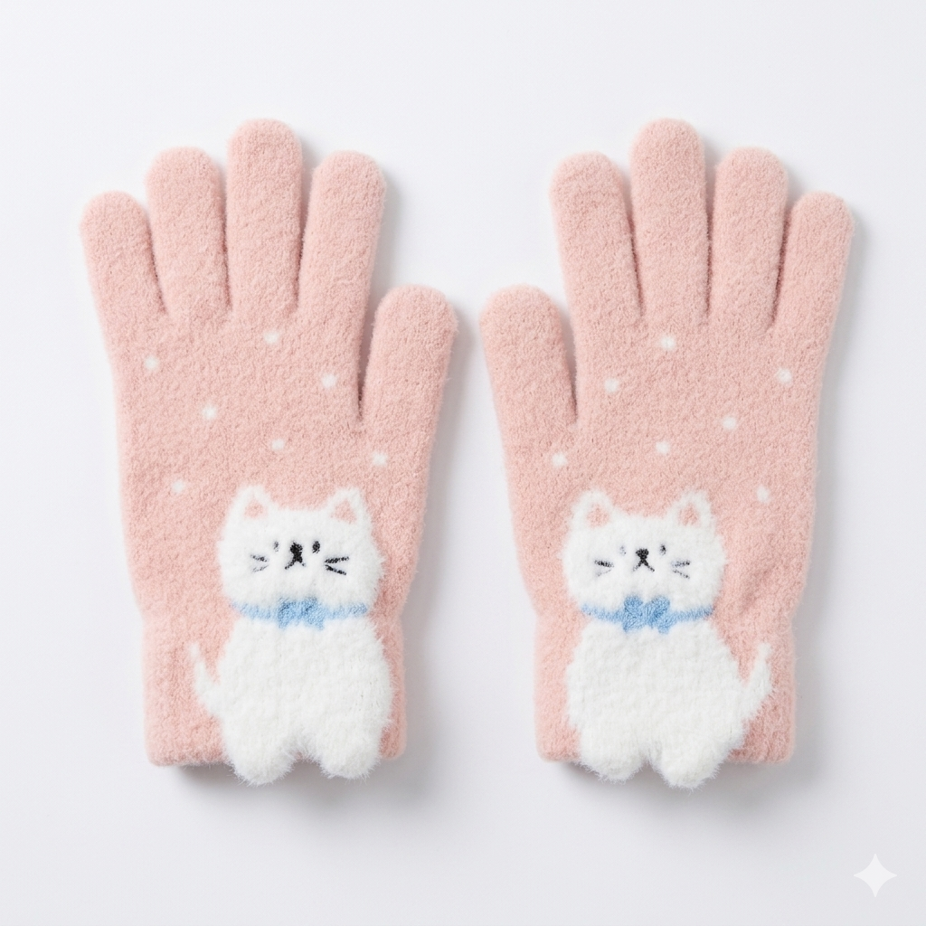 FFN Squatting Cat Gloves - Persian Cat