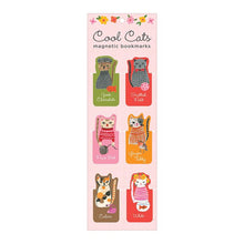 Load image into Gallery viewer, Galison Cool Cats Magnetic Bookmarks 6pcs Set Multi-Coloured 4x0.01x5.5cm