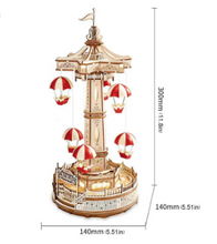 Load image into Gallery viewer, Robotime ROKR 3D Wooden Puzzle DIY Music Box Parachute Tower