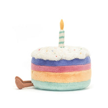 Load image into Gallery viewer, Jellycat Amuseables Rainbow Birthday Cake 15cm