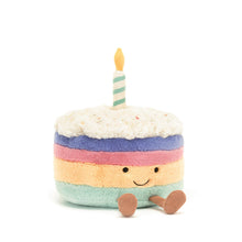 Load image into Gallery viewer, Jellycat Amuseables Rainbow Birthday Cake 15cm
