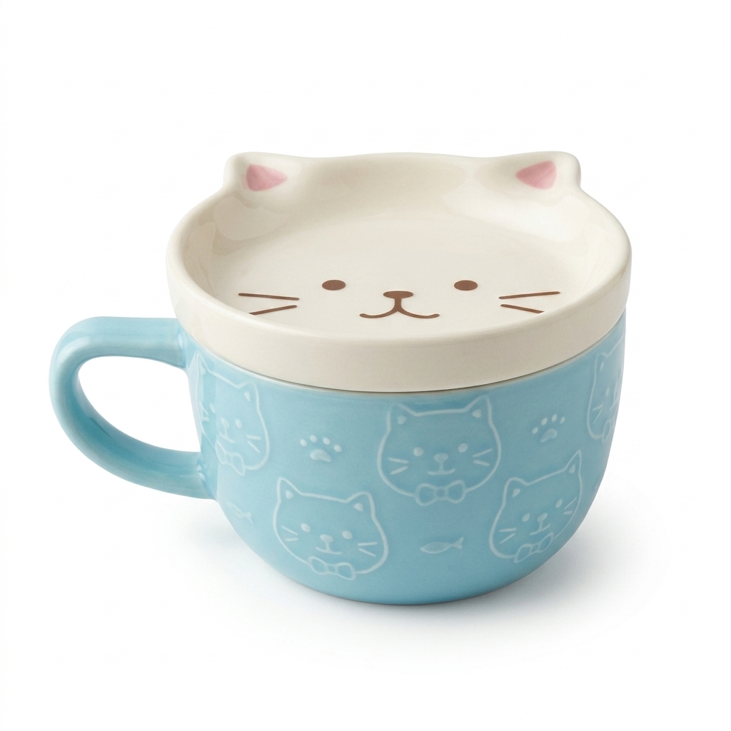 FFN Cat-shaped Mug With A Lid - Persian Cat