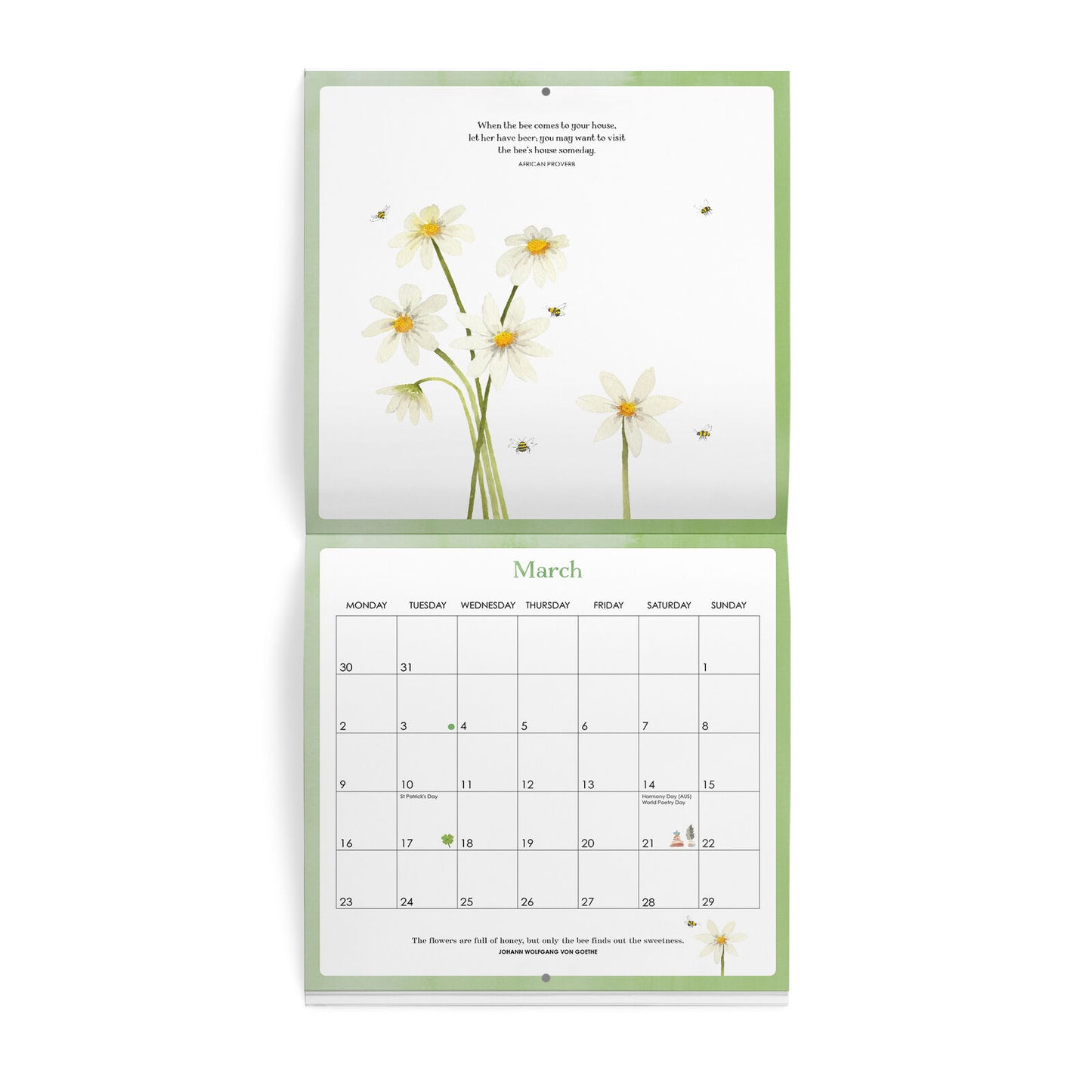 Affirmations - 2026 Bee Wall Calender