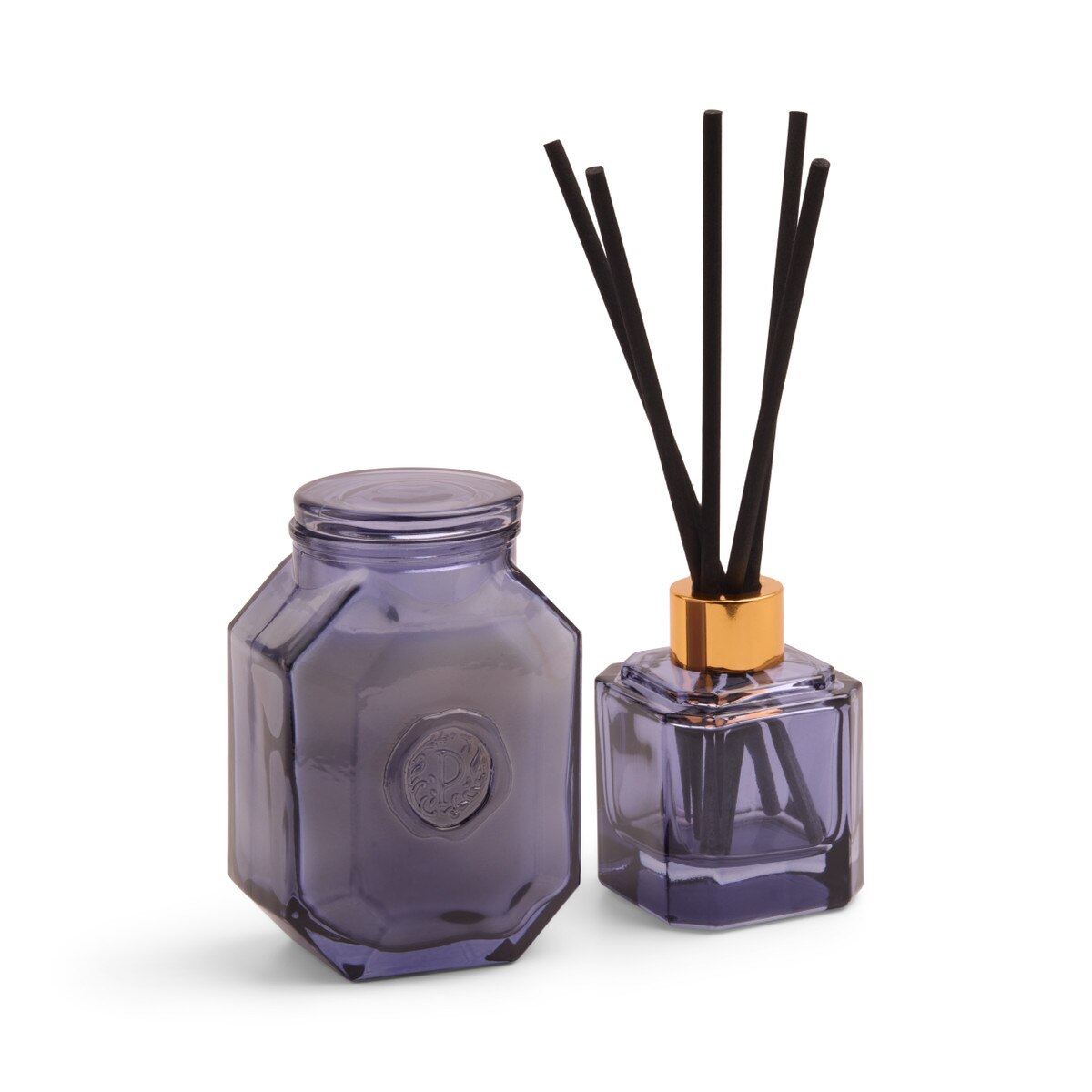 Designworks Botanica 8oz/226g Grey Blue Glass Candle - Sea Salt & Amber