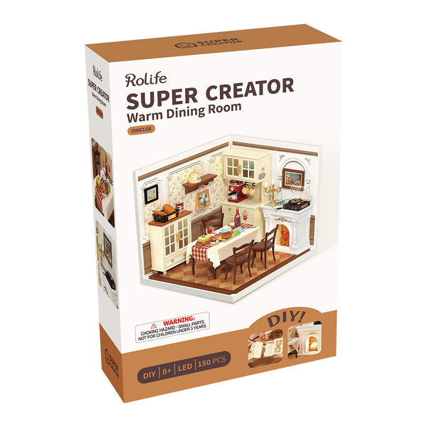 Robotime Rolife Warm Dining Room DIY Miniature House DW015B