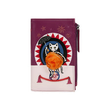 Load image into Gallery viewer, Vendula Skelecat's Travelling Ghost Circus Compact Folding Wallet
