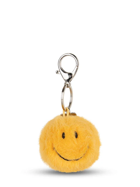Smiley Keychain ECO Fuzzy Yellow 5.5 cm