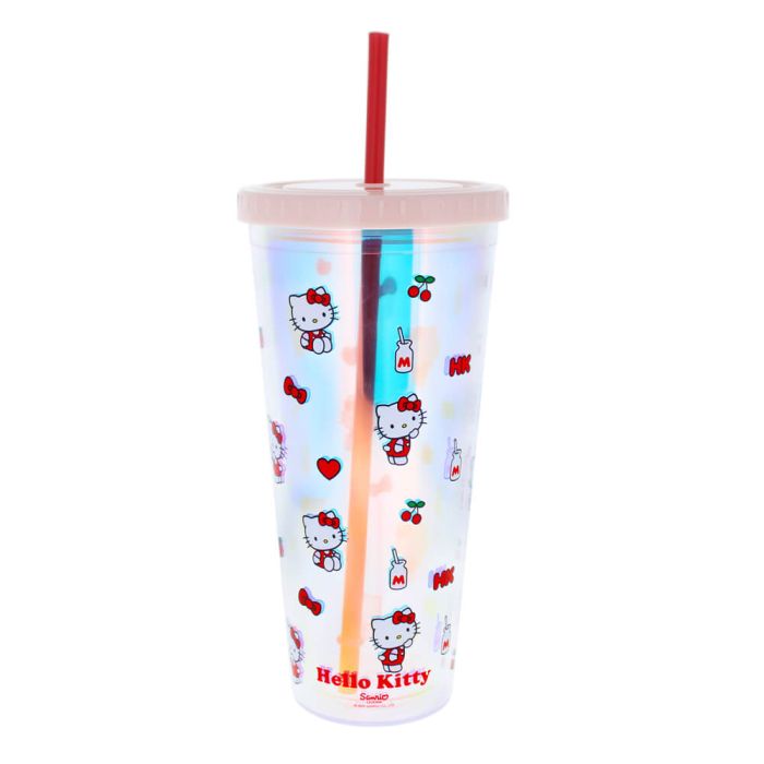 Hello Kitty and Friends Hello Kitty Pretty in Pink: Beaker & Straw 20.5cm