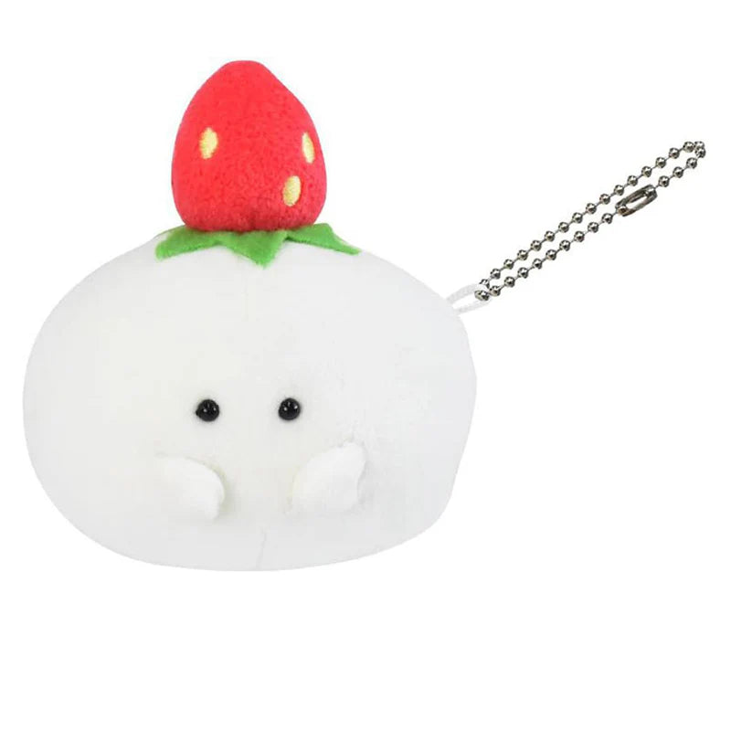Ippinsha Mochi Wagashi-san Plush Keychain - Strawberry Daifuku