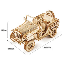 Load image into Gallery viewer, Robotime 3D DIY Wooden Puzzle Mechanical Gear Army Field Car MC701