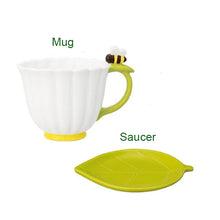 Load image into Gallery viewer, Decole Flower Mug & Saucer Set - Bee