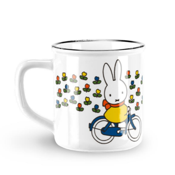 Miffy Ceramic Mug Retro Miffy Bicycle White 7cm