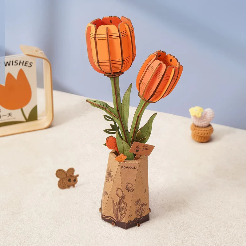 Robotime Rowood Bloom Orange Tulip