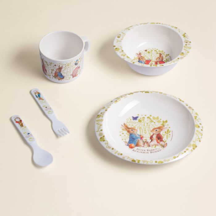 Beatrix Potter Peter Rabbit 5pcs Melamine Dinner Set