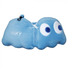 Load image into Gallery viewer, Pac-Man Blue Ghost Travel Pillow & Eye Mask Set