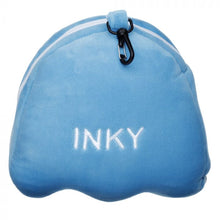 Load image into Gallery viewer, Pac-Man Blue Ghost Travel Pillow & Eye Mask Set