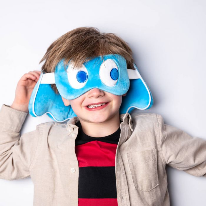 Pac-Man Blue Ghost Travel Pillow & Eye Mask Set