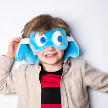 Load image into Gallery viewer, Pac-Man Blue Ghost Travel Pillow & Eye Mask Set