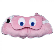 Load image into Gallery viewer, Pac-Man Pink Ghost Travel Pillow & Eye Mask Set