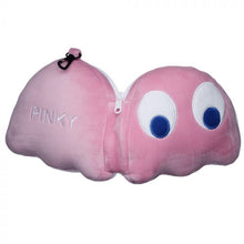 Load image into Gallery viewer, Pac-Man Pink Ghost Travel Pillow & Eye Mask Set