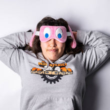 Load image into Gallery viewer, Pac-Man Pink Ghost Travel Pillow & Eye Mask Set