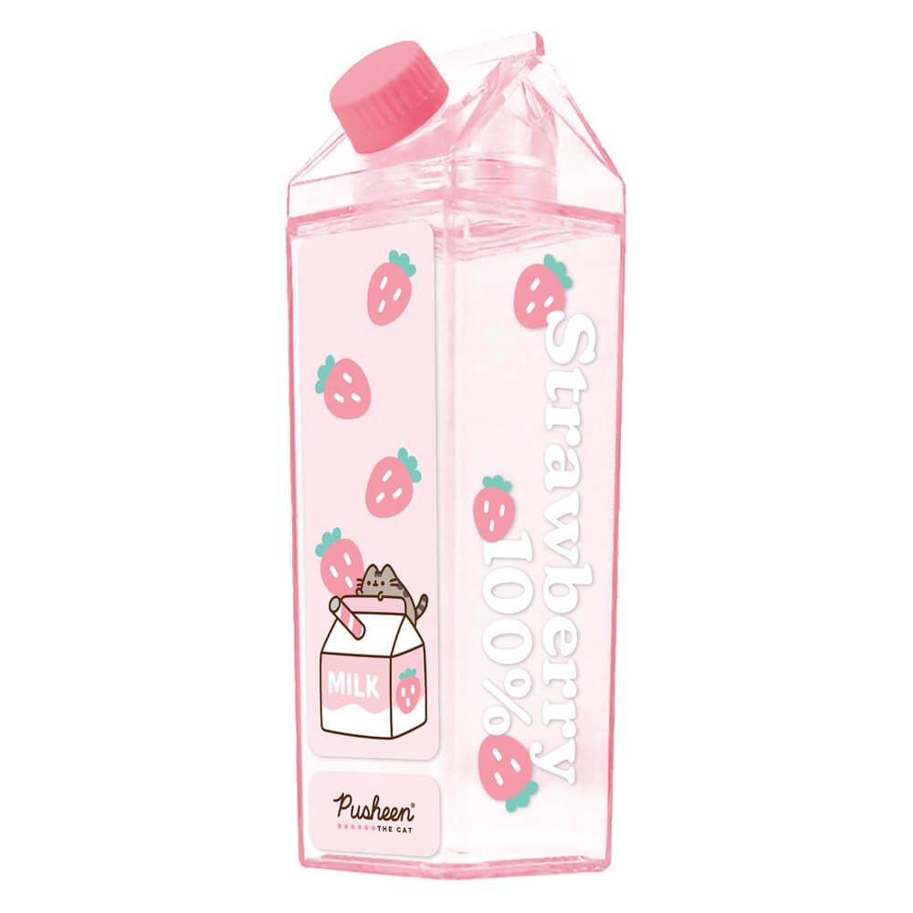 Pusheen Sips: Strawberry Drink Carton Bottle