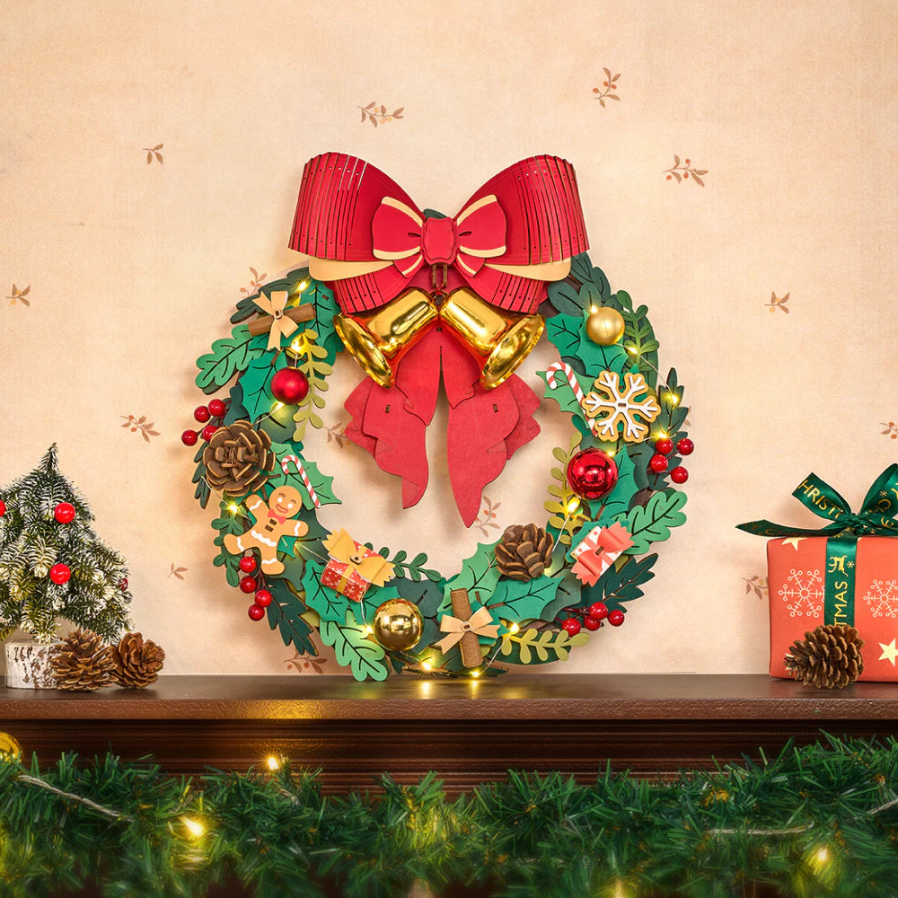 Robotime Rolife Christmas Wreath 3D Wooden Puzzle TGL04