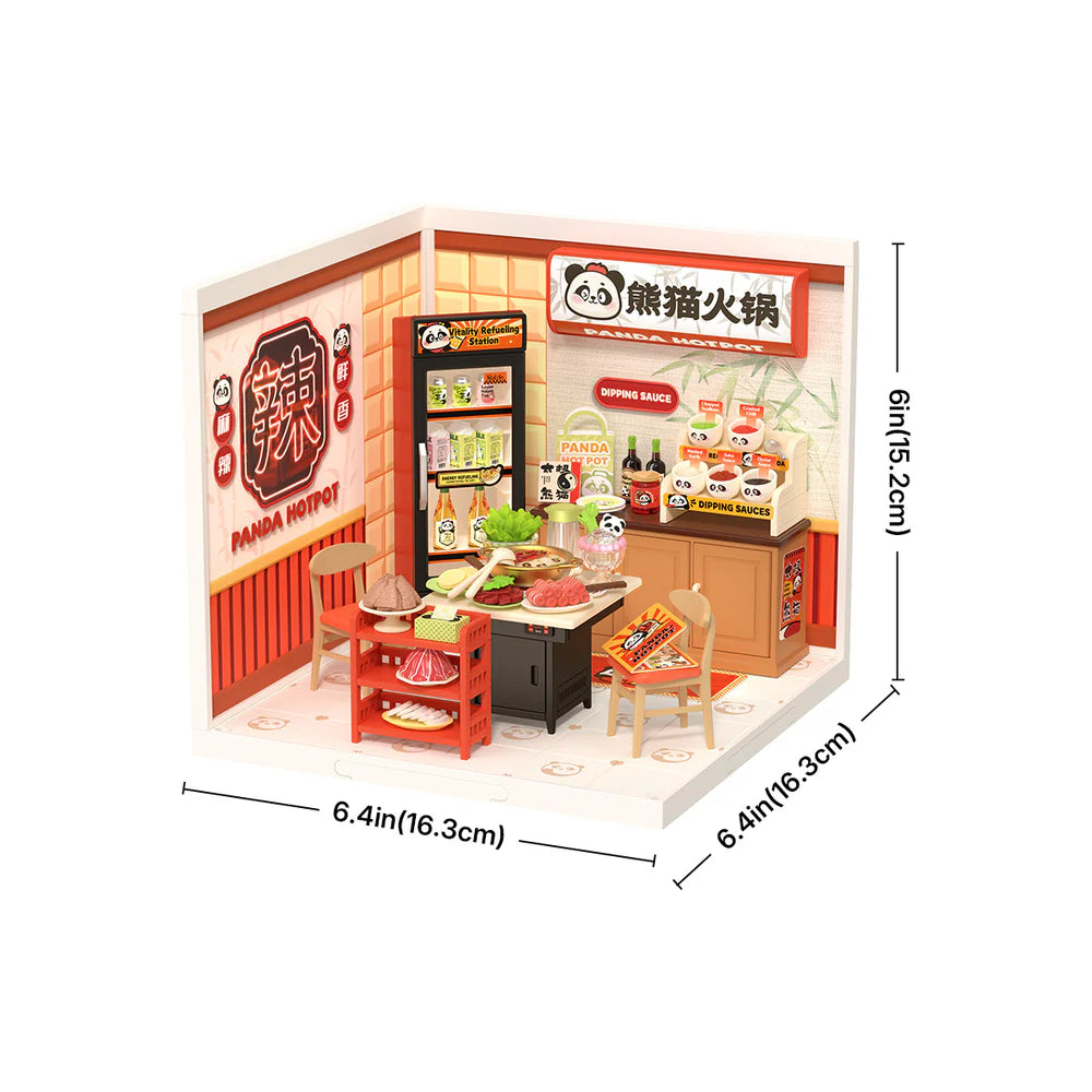 Robotime Rolife Panda Hot Pot Super Creator Miniature House DW020