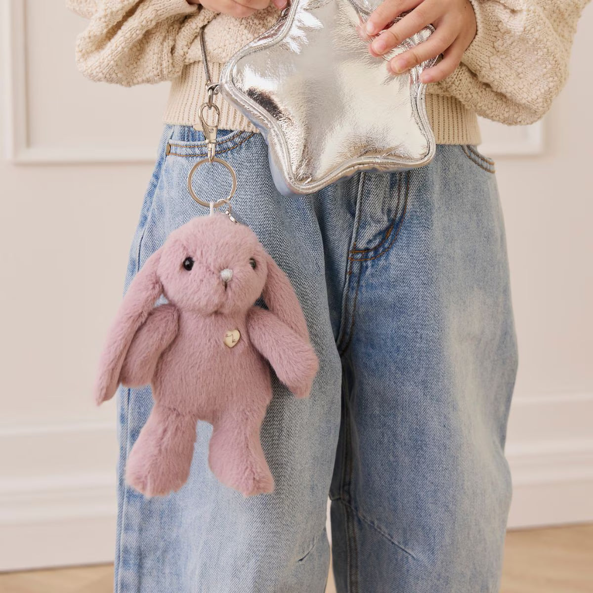 Snuggle Bunnies Penelope The Bunny Keyring - Periwinkle