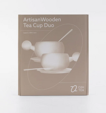 Load image into Gallery viewer, O2H Tea Artisan Wooden Tea Cup Duo - Black Set