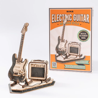 Robotime ROKR Electric Guitar Model 3D Wooden Puzzle