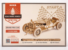 Load image into Gallery viewer, Robotime 3D Wooden DIY Model 1:16 Puzzle Mechanical Gear Grand Prix Car