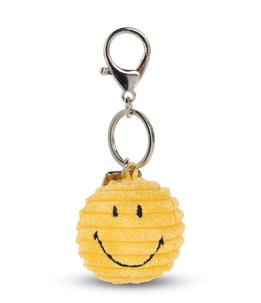 Smiley Keychain ECO Corduroy Yellow 4.5 cm