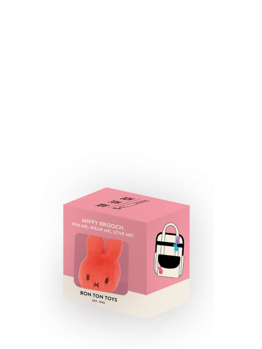 Miffy & Friends Miffy ECO Fuzzy Brooch in giftbox Bright Coral 8cm