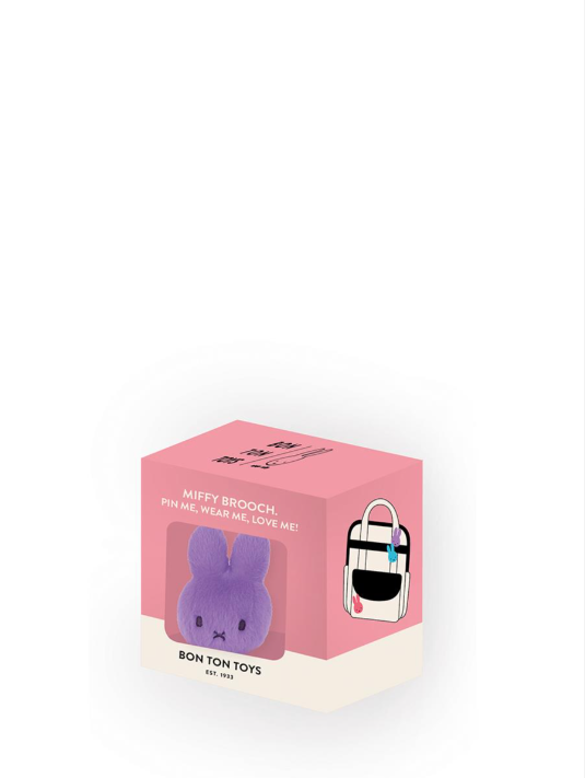Miffy & Friends Miffy ECO Fuzzy Brooch in giftbox Lilac 8cm