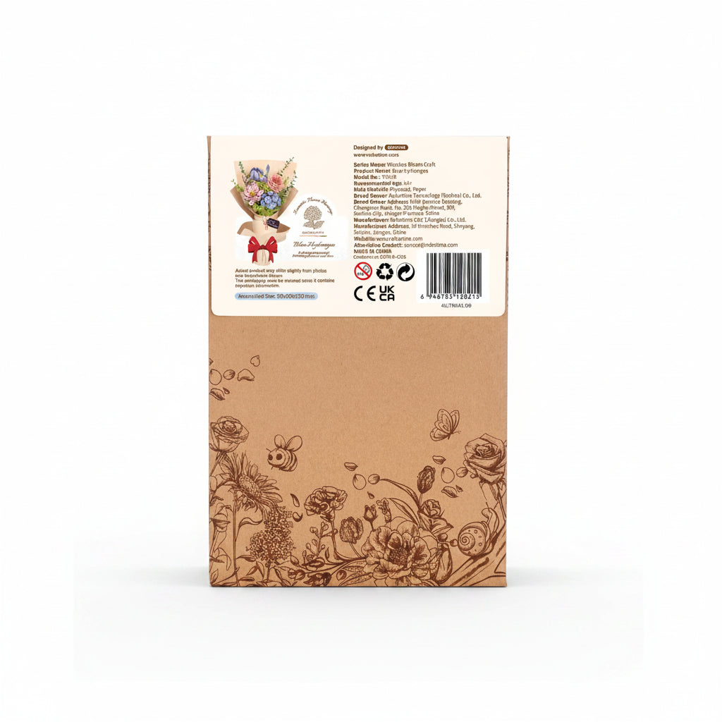 Robotime Rowood Blue Hydrangea DIY Wooden Flower 3D Puzzle TW141