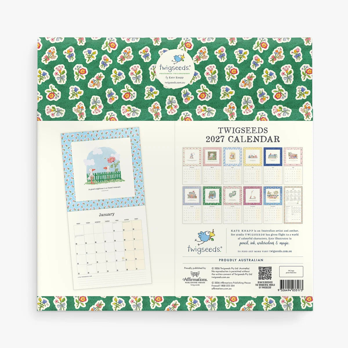 Affirmations - Twigseeds 2027 Wall Calendar