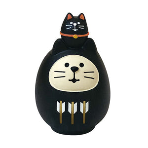 Decole Concombre - Fuku Mono Lucky Cat Daruma Black