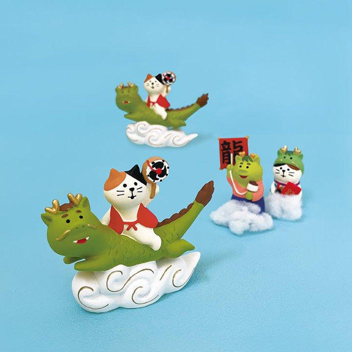 Decole Concombre Figurine - Zodiac Sign Dragon - Cat and Flying Dragon