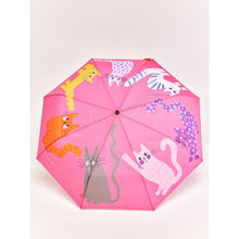 Load image into Gallery viewer, Original Duckhead Duck Umbrella Compact - Fuchsia Arty Cats 5x7x35cm